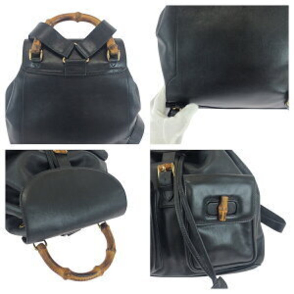 Gucci backpack Bamboo leather black - Picture 5 of 10